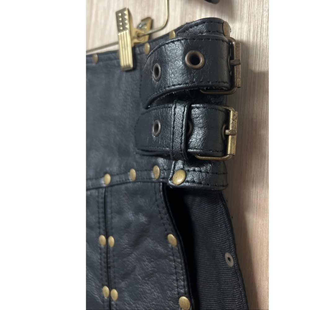 Mediaeval x Gladiator Leather Kilt Size 34 Black Studded Straps Buckles - Picture 6 of 10
